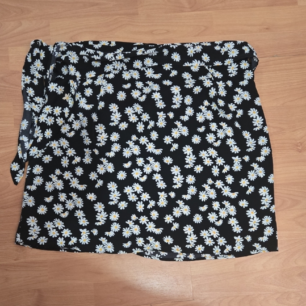 Floral Wrap Mini Skirt